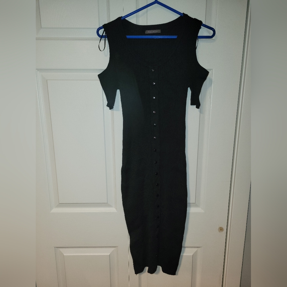 Cold Shoulder Ribbed Dress